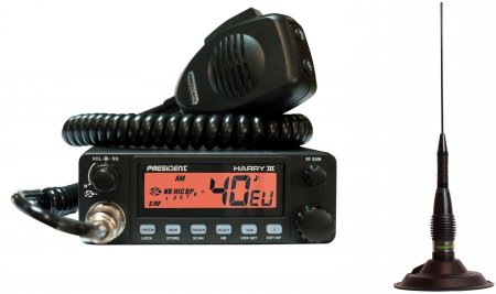 Pachet Statie Radio CB Harry III ASC + Antena ML 145 Black